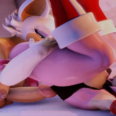 sonic (series), amy rose, rouge the bat, blackjr, 1futa, 1girls, breasts, cunnilingus, futadom, futanari, futanari penetrating, huge penis, large breasts, 3d, 3d (artwork)