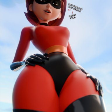 the incredibles, elastigirl, elastigirl (fortnite), helen parr, helen parr (fortnite), smitty34, bodysuit, breasts, fully clothed, heroine, mature, mature female, milf, mother, superheroine