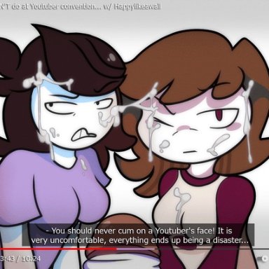 jaiden animations, jaidenanimations, twitter, youtube, happylikeawall, jaiden, oc, original character, self insert, semidraws, 2girl, 2girls, big eyes, brown hair, candy girl