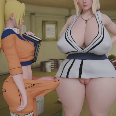 naruto, naruko, tsunade, meis3d, 1futa, 1girls, anal, female, futa on female, futanari, gigantic breasts, huge ass, huge breasts, human, sex