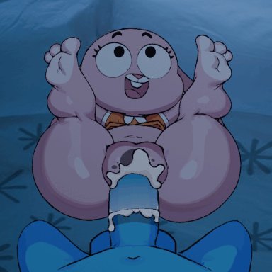 the amazing world of gumball, anais watterson, gumball watterson, rumpshakersfm, ass, big butt, cub, cum, cum in pussy, furry, incest, pussy, pussy penetration, sex, soles