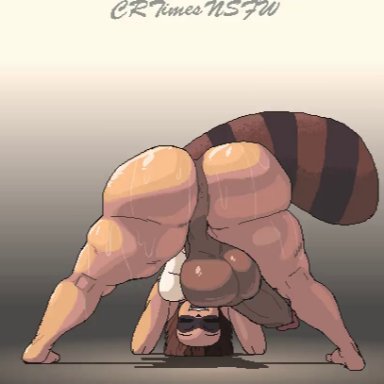 character request, crtimesnsfw, 1futa, anus, ass, ass bigger than head, balls, behind view, big ass, big balls, big breasts, big butt, big penis, breasts, brown hair