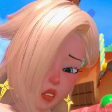 nintendo, super mario bros., super mario galaxy, piranha plant, princess rosalina, wyerframez, :&gt;=, 1futa, 6girls, ass, big ass, big breasts, big tongue, blonde hair, blue eyes