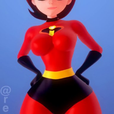 disney, pixar, the incredibles, elastigirl, helen parr, rev2rod, 1girls, back view, big ass, black panties, boots, breasts, brown eyes, brown hair, dancing