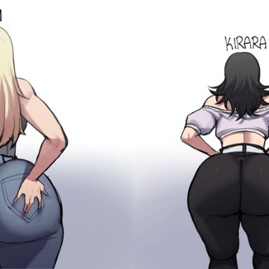 jujutsu kaisen, hoshi kirara, kugisaki nobara, mei mei (jujutsu kaisen), nishimiya momo, shoko ieiri, uraume, utahime iori, yuki tsukumo, zenin maki, blackwhiplash, bwl, ass, ass bigger than head, ass comparison