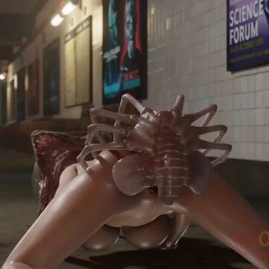 alien (franchise), blender (software), resident evil, resident evil 2, resident evil 2 remake, claire redfield, facehugger, kgovipositors, kittenvox, 1girls, 2monsters, alien, alien genitalia, alien on human, alien/human