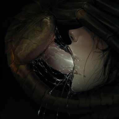 alien (franchise), facehugger, nyuunzi, black lipstick, dubious consent, face fucking, faceless female, oviposition, ovipositor, rape, solo, throat fuck, throat grab, trapped, tagme