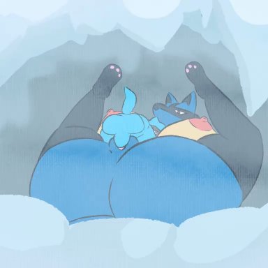 nintendo, pokemon, pokemon dppt, pokemon legends arceus, alpha lucario, alpha pok&#233;mon, female lucario, lucario, pokemon (species), riolu, tanbagel , ass, furry, horny, horny female