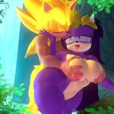 sonic (series), sonic underground, queen aleena, queen aleena hedgehog, sonic the hedgehog, super sonic, leviantan581re, anthro, big breasts, cum, cum in pussy, cum inside, duo, erect nipples, female