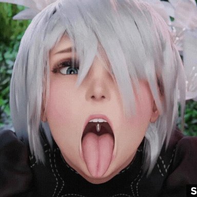 nier: automata, yorha 2b, hentaudio, lunamist, lunamistxx, slayed.coom, 1male1female, 3d fluid sim, ahe gao, android, android girl, asian, beauty mark, bedroom eyes, big penis