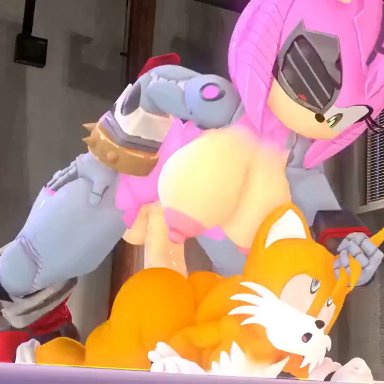 sonic (series), sonic prime, sonic the hedgehog (series), amy rose, rusty rose, tails, leviantan581re, futa on male, futa penetrating, futanari, futanari penetrating, male penetrated, 10s, 3d, 720p