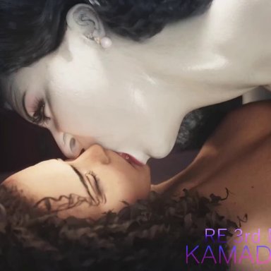 resident evil, alcina dimitrescu, sheva alomar, kamadeva, female, futa on female, futanari, kissing, 3d, animated, blender, tagme, trailer, video