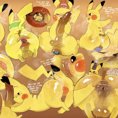 nintendo, pokemon, generation 1 pokemon, pikachu, pikachu libre, pokemon (species), sharkysocks, ambiguous gender, ambiguous/ambiguous, anal, anal masturbation, anal request, anal sex, anal vore, anus