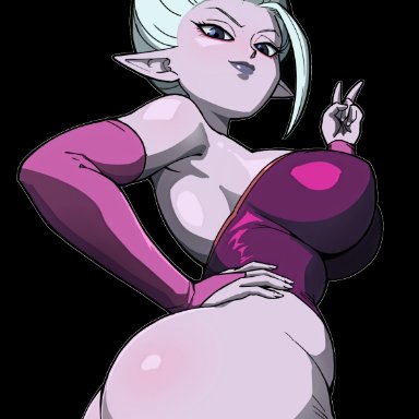 dragon ball, dragon ball daima, dragon ball z, dr. arinsu, godvore, 1girls, ass, big breasts, breasts, clothed female, demon, grey eyes, huge ass, lipstick, looking at viewer