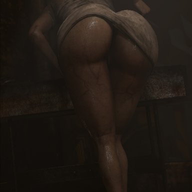 silent hill, silent hill 2, nurse (silent hill), red lj, 1girls, ass, female, focus on ass, humanoid, monster, nurse uniform, open clothes, 3d, 3d (artwork), blender (software)