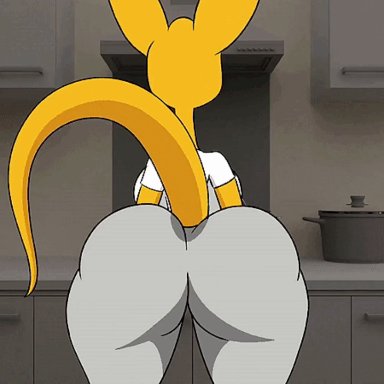 didi kay, springtron, tansau, 1girls, animal ears, anthro, anthro only, anthrofied, ass, ass clap, ass clapping, ass jiggle, ass shaking, australian, big ass