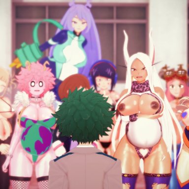 my hero academia, camie utsushimi, himiko toga, izuku midoriya, kyoka jiro, mei hatsume, mina ashido, miruko, momo yaoyorozu, mount lady, nejire hado, ochako uraraka, rumi usagiyama, tsuyu asui, yuu takeyama