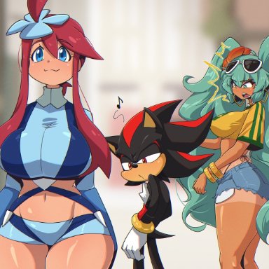 no thoughts head empty, pokemon, pokemon bw, sonic (series), sonic the hedgehog (series), vocaloid, brazilian miku, hatsune miku, huuro (pokemon), shadow the hedgehog, skyla (pokemon), ryou sakai, ryousakai, :3, 1boy