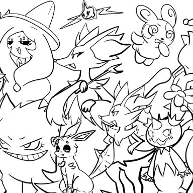 palworld, pokemon, absol, arceus, audino, braixen, celesteela, delphox, ditto, espeon, flygon, froslass, gardevoir, gengar, giratina