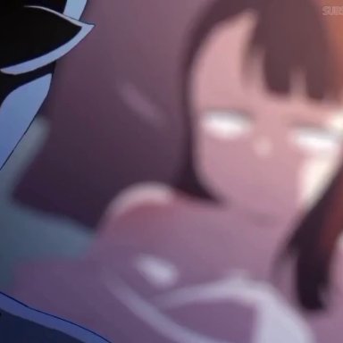 little witch academia, akko kagari, anime, anime style, hardcore, sex, stomach bulge, witch, animated, spanish dialogue, spanish text, tagme, video, video games