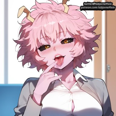 boku no hero academia, my hero academia, mina ashido, 1boy, black sclera, cheerleader, cheerleader uniform, dark skin, dark skinned male, female, huge ass, huge cock, interracial, large ass, large breasts