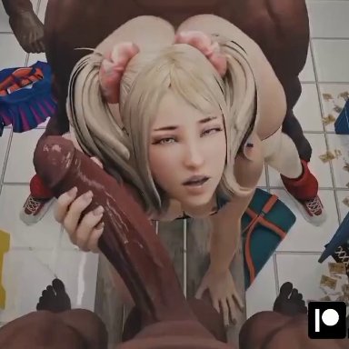 blacked, lollipop chainsaw, juliet starling, generalbutch, absurdly large cock, anal, blonde female, blonde hair, cum, cum inside, inside, loving it, orgy, sex from behind, twintails