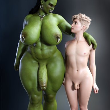 star periphery, twink-kun (star periphery), voidpilgrim, femboy, futa on male, futanari, human, larger futanari, male bottom, orc, orc futanari, 3d