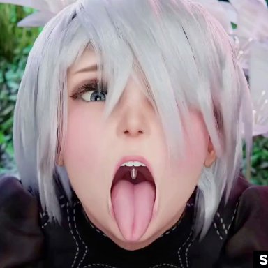 blacked, nier, nier (series), nier: automata, square enix, yorha 2b, hentaudio, lunamistxx, slayed.coom, :&gt;=, 1boy, 1girls, 3d fluid sim, ahe gao, android