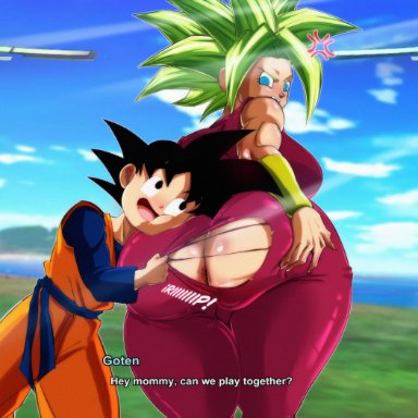 dragon ball, dragon ball sparking! zero, dragon ball super, dragon ball z, kefla, kefla (dragon ball), son goten, nexxa, 1boy, 1girls, abs, alternate ass size, alternate breast size, anus, ass