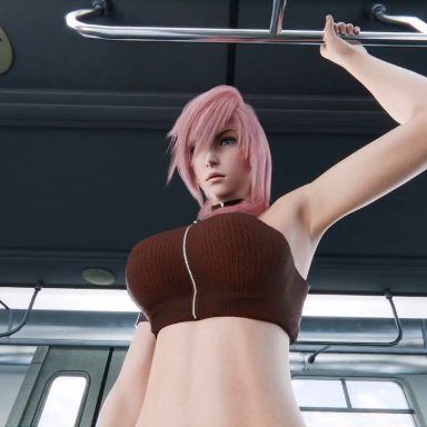 final fantasy, final fantasy xiii, eclair farron, hope estheim, esk, 1boy, 1futa, age difference, alternate breast size, alternate costume, athletic, athletic futanari, big breasts, blue eyes, bulge