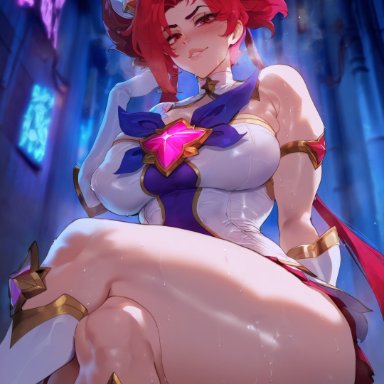 league of legends, patreon, riot games, star guardian series, tencent, jinx (league of legends), star guardian jinx, sinderellaart, 1girls, ass, ass focus, big breasts, breasts bigger than head, busty, child bearing hips