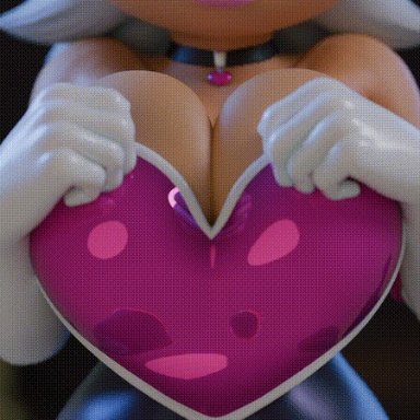 sonic (series), rouge the bat, redmoa, big breasts, nipples, uncensored breasts, uncensored penis, 3d, animated, animated gif