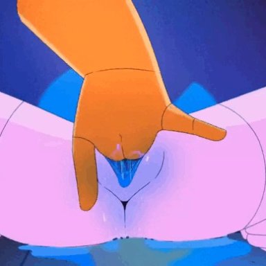 my life as a teenage robot, jenny wakeman, sheldon lee, xj-9, gaspr, gasprart, 1girls, blue pussy, electric shock, electricity, electrostimulation, female orgasm, fingering, gasping, gloves