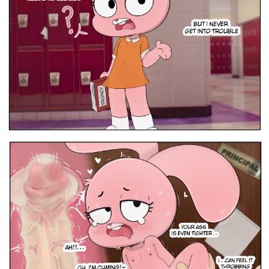 cartoon network, tawog, the amazing world of gumball, warner bros, warner brothers, anais watterson, catrash, ?, 1boy, 1girls, age difference, anal, anal creampie, anal penetration, anal sex