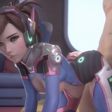 blizzard entertainment, overwatch, overwatch 2, d.va, fraxxlr, lecheryamoreva, opennsfwsp, 1boy, 1boy1girl, 1girls, big ass, big penis, from behind, 3d, animated