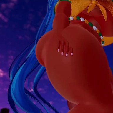 vrchat, brazilian miku, hatsune miku, blue hair, futanari, huge ass, huge balls, huge cock, looking at viewer, massive penis, thick thighs, twintails, 3d, tagme, video