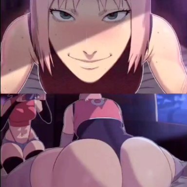 boruto: naruto next generations, naruto, naruto (series), sakura haruno, sarada uchiha, d-art, 2girls, anus, ass, ass focus, big ass, big balls, bouncing ass, bouncing butt, breasts