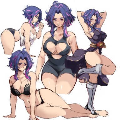 boku no hero academia, my hero academia, lady nagant, rakeemspoon, 1girls, barefoot, blush, boots, breasts, brushing teeth, cleavage, cleavage cutout, female, female only, large breasts