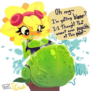 plants vs zombies, solar flare (pvz), cami gz, camigz, ass expansion, breast expansion, digestion, fatal vore, soft vore, vore, vore belly, sequence