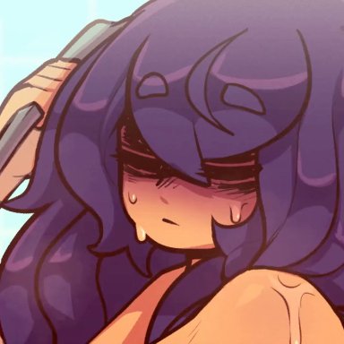 pokemon, hex maniac, shinki (artist), blush, breasts, embarrassed nude male, masked male, nude, open mouth, penis, showering, testicles, uncensored, video