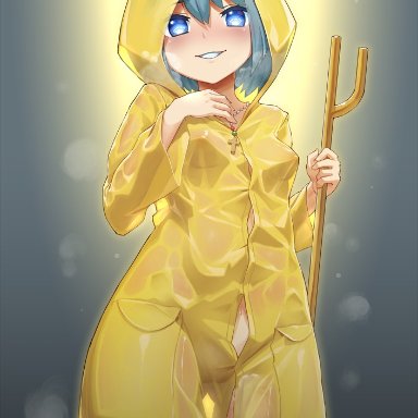 religion, luce (vatican), carbon12th, ass visible through thighs, bead necklace, beads, blue eyes, blush, breasts, cane, covered nipples, cross, cross necklace, female, grey hair