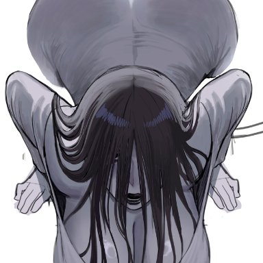 the ring, yamamura sadako, gud0c, big ass, big breasts, dat ass, huge ass, huge breasts, long hair, looking at viewer