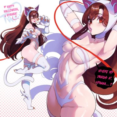 darkstalkers, halloween, original, felicia (darkstalkers) (cosplay), oc, original character, tiffany (thiccwithaq), thiccwithaq, 1girls, big ass, buttplug, buttplug tail, cat claws, cat ears, cat tail