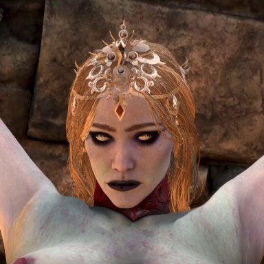 baldur's gate, baldur's gate 3, dungeons and dragons, orin the red, ankhajiit, lazzarrova, macstarva, bare legs, bare soles, barefoot, blonde female, blonde hair, bound, bound wrists, captured