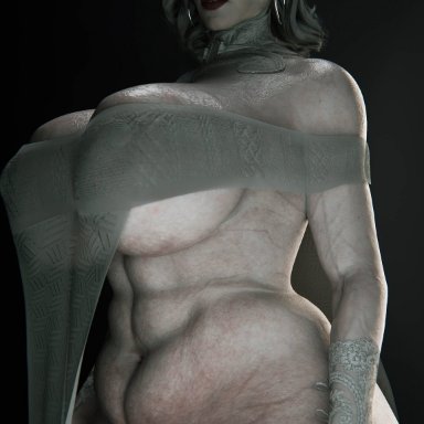 resident evil, resident evil 8: village, alcina dimitrescu, doublejeckylll, 1girls, abs, big ass, big breasts, big butt, curvy female, dark hair, female, female focus, female only, huge ass