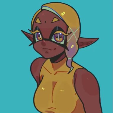 splatoon, splatoon 3, frye (splatoon), inkling, strapmercy, 1girls, breasts, female, flashing, animated, tagme, video