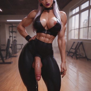 k/da series, league of legends, evelynn, redbisycle, 1futa, abs, after masturbation, after orgasm, arm band, armband, athletic, athletic futanari, balls, big penis, black clothing