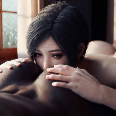 capcom, resident evil, resident evil 2, resident evil 2 remake, ada wong, ada wong (adriana), valtrax, 1boy, 1girls, asian, asian female, ass, bubble butt, dark skin, dark-skinned male