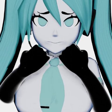 vocaloid, hatsune miku, jojomingles, 1girls, armwear, ass, ass bigger than head, ass focus, big ass, big breasts, big butt, blue eyes, blue hair, bottom heavy, breasts