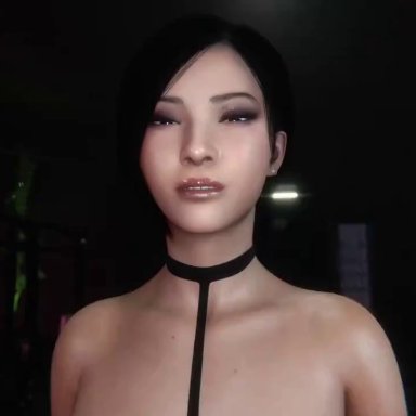 resident evil, resident evil 4 remake, ada wong, ada wong (adriana), femdose, 1futa, asian futanari, balls, big breasts, breasts, cock pointing towards viewer, futa only, futanari, large penis, light skin